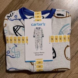 Carters NWT 3T football footie pjs